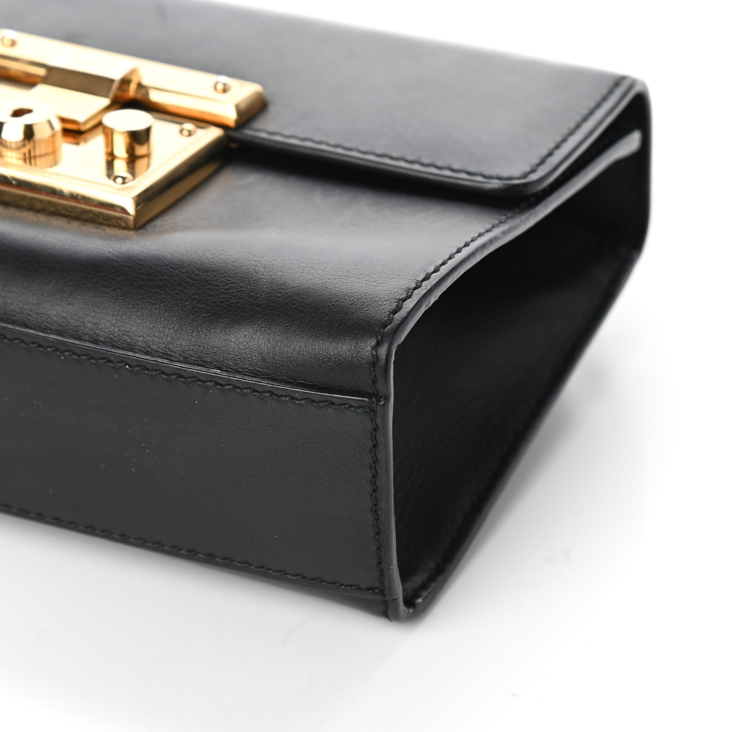 Calfskin Small Padlock Shoulder Bag Black