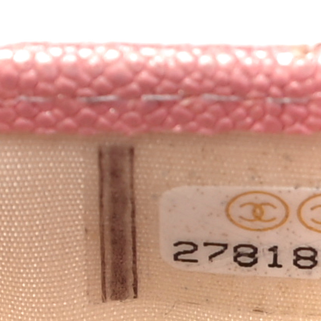 Chanel Iridescent Caviar Quilted Card Holder Pink 8 of 14