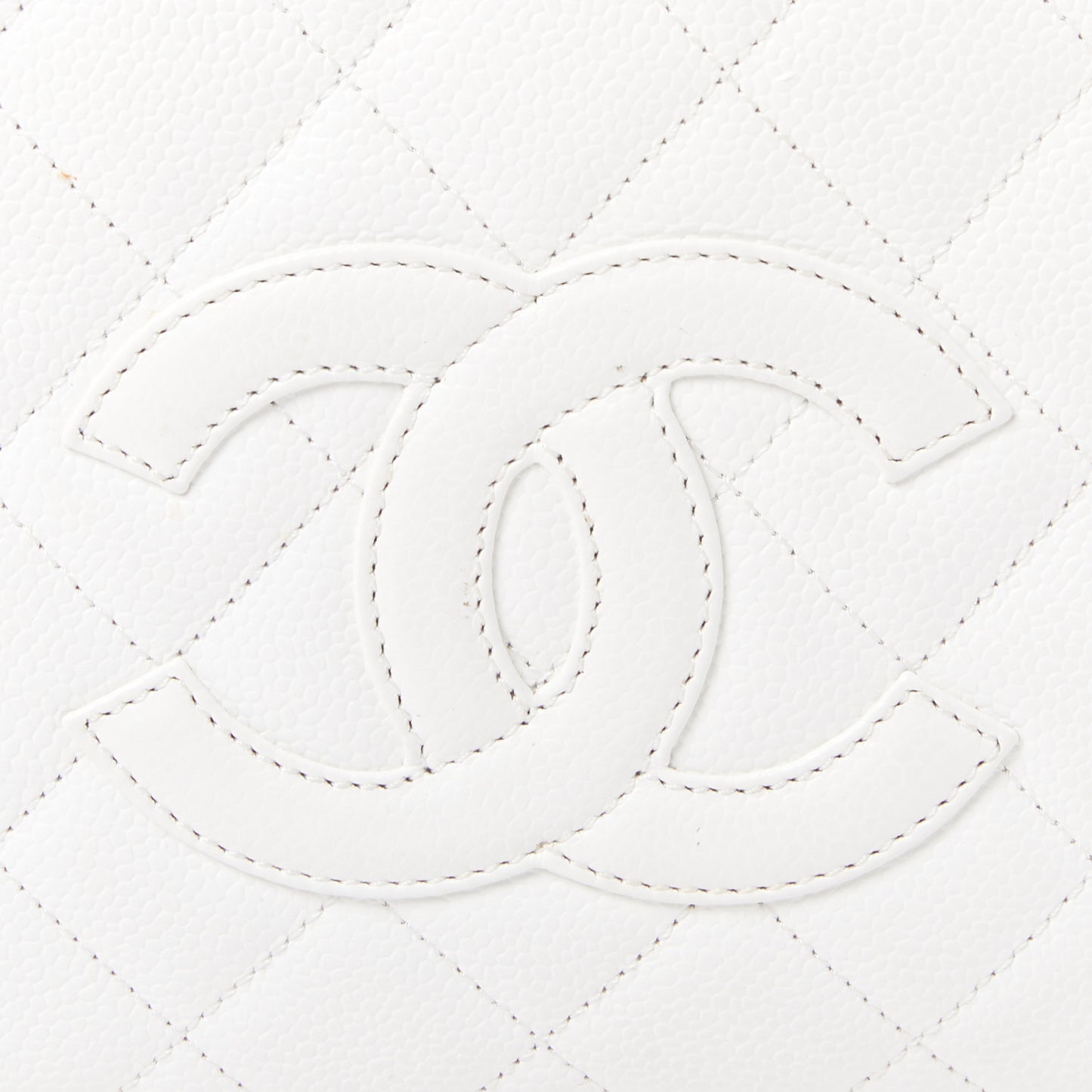 Caviar Quilted Petit Timeless Tote PTT White