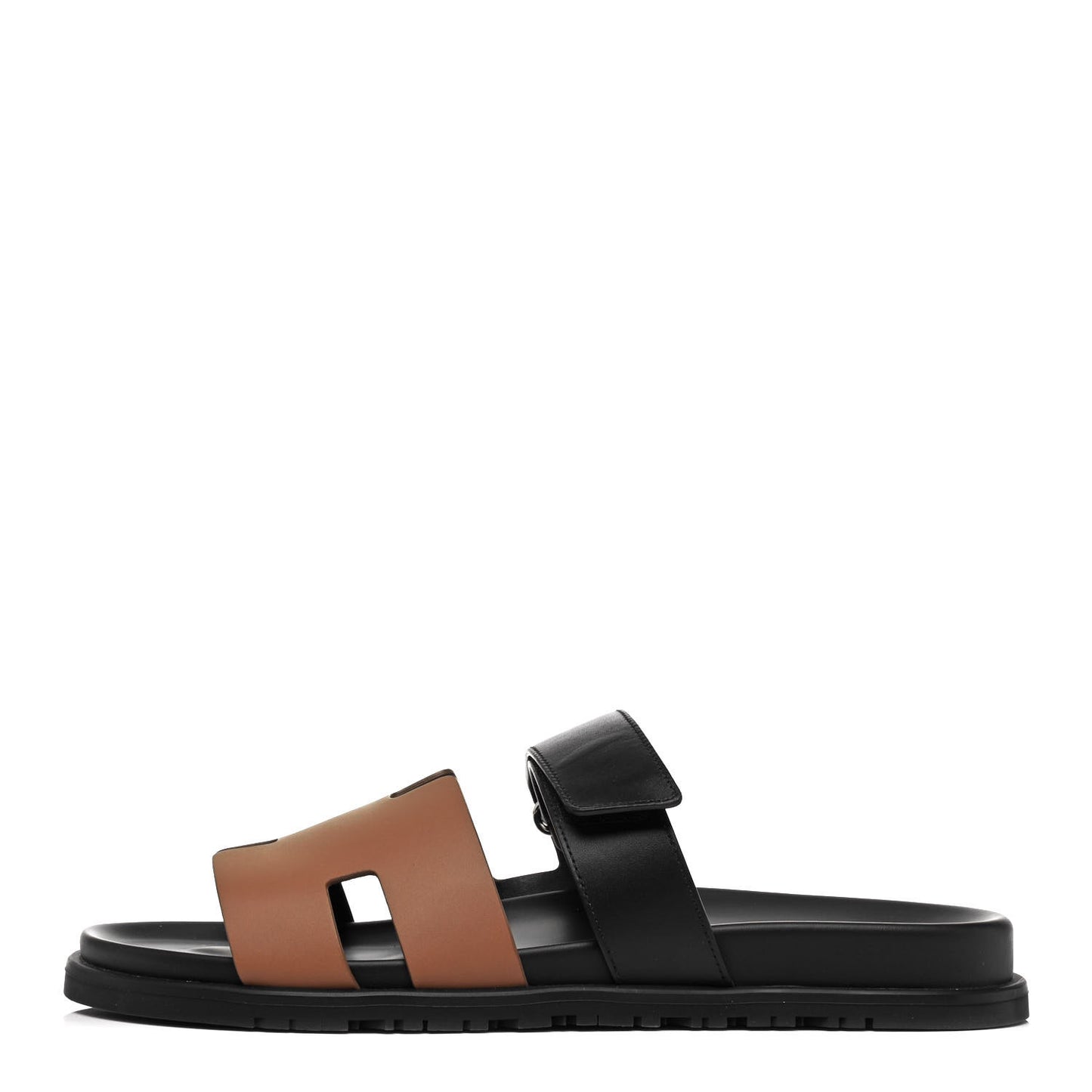 Calfskin Mens Chypre Sandals 45 Naturel Safari Black
