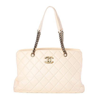 Chanel Calfskin Quilted Small Perfect Edge Tote White 1 of 9