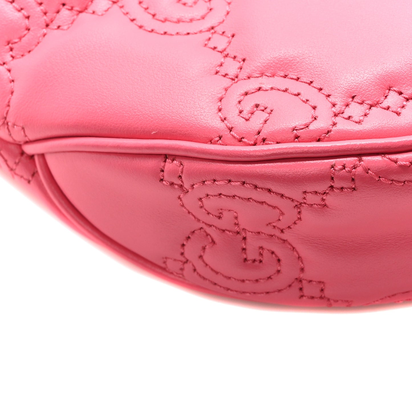 Calfskin GG Matelasse Mini Hobo Shoulder Bag Pink