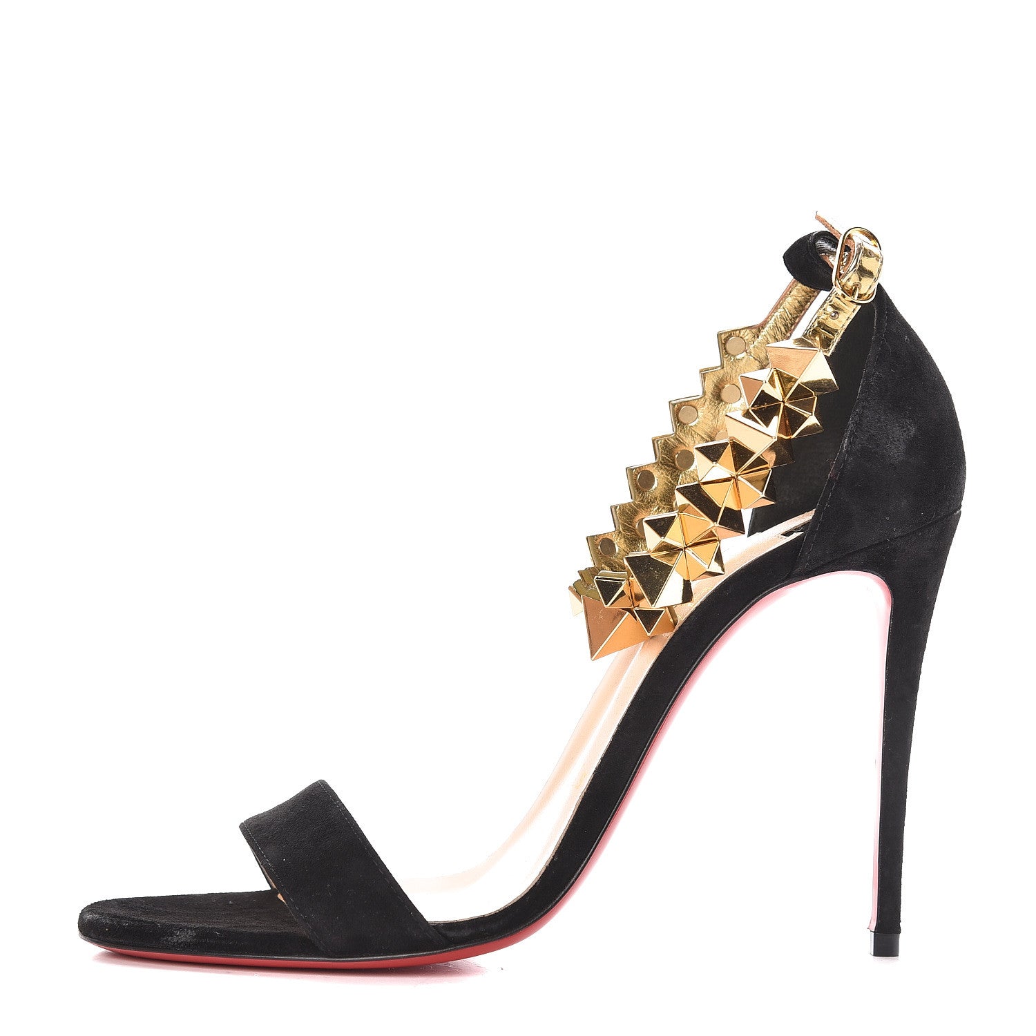 Christian Louboutin Veau Velours Planetava Spike Sandals 36 Black 1 of 13
