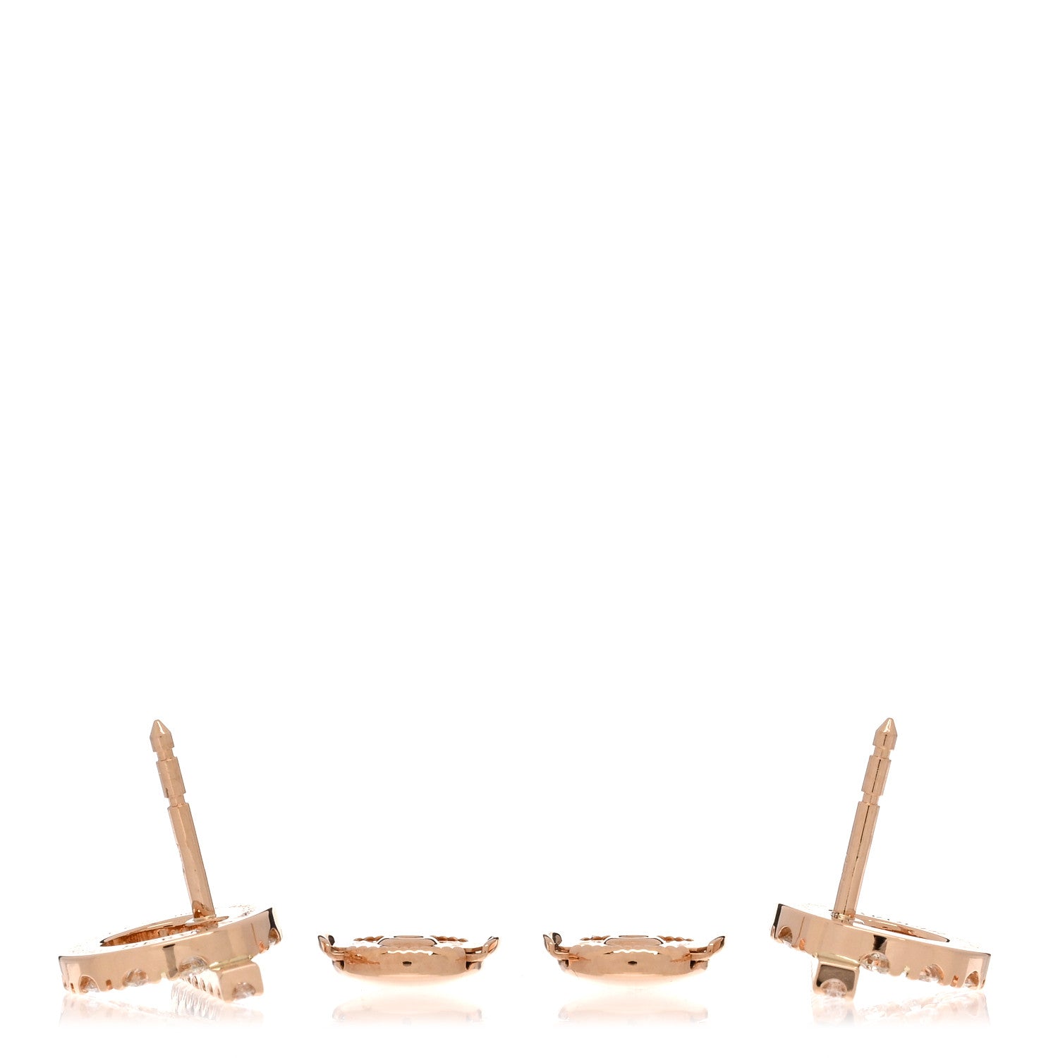 Hermes 18K Rose Gold Diamond Finesse Earrings 3 of 5