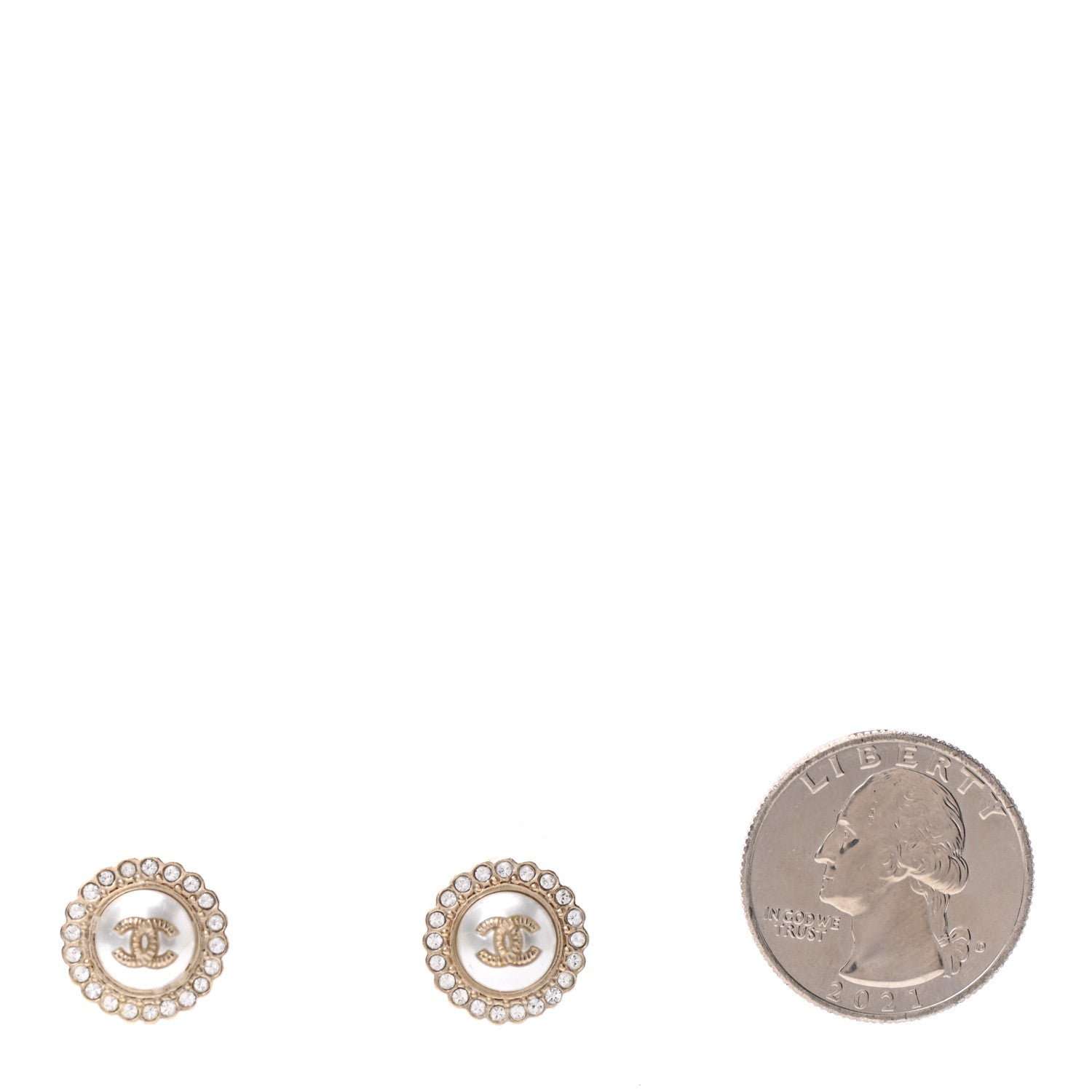 Chanel Pearl CC Round Earrings 2 of 4