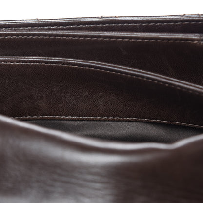 Chanel Lambskin Quilted Large 3 Flap Dark Brown 14 of 20