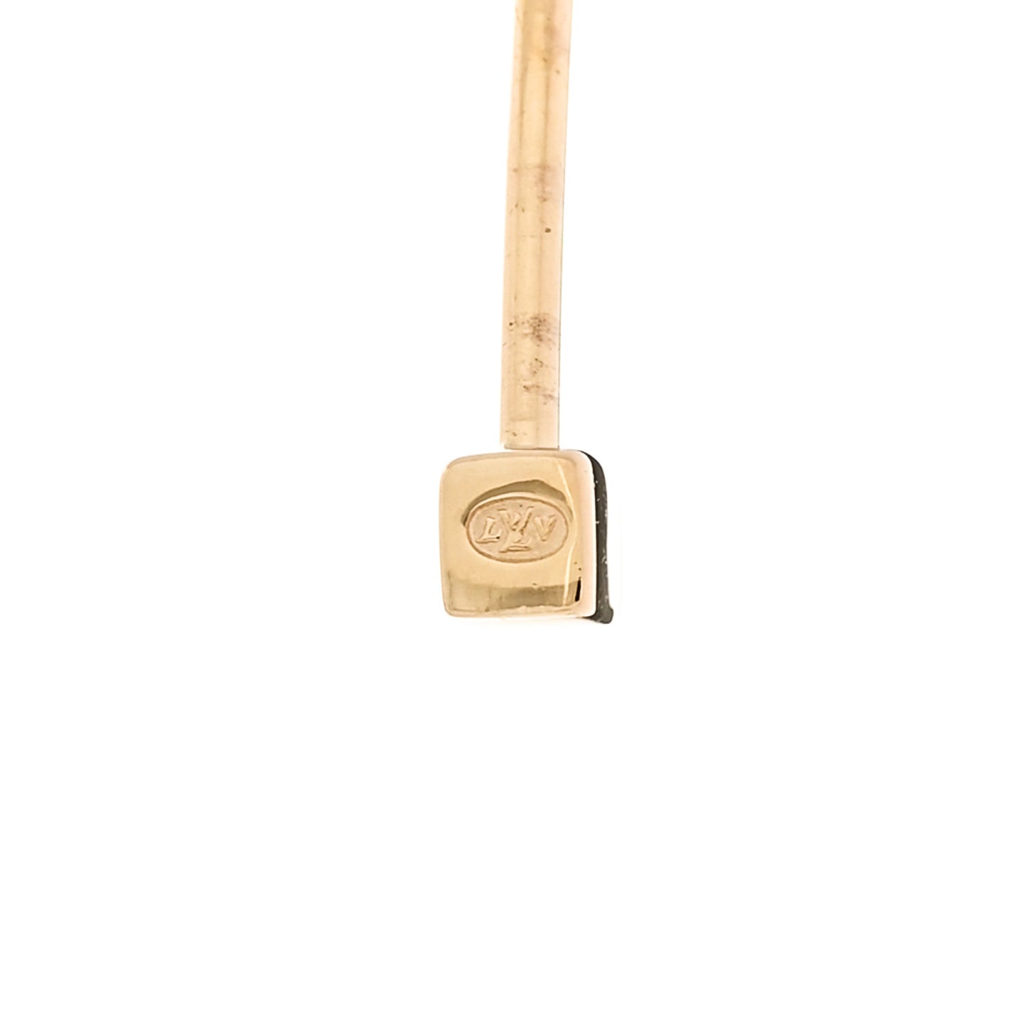 18k Yellow Gold Cultured Pearl Monogram Hoop Earrings