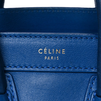 Celine Drummed Calfskin Nano Luggage Indigo 9 of 20