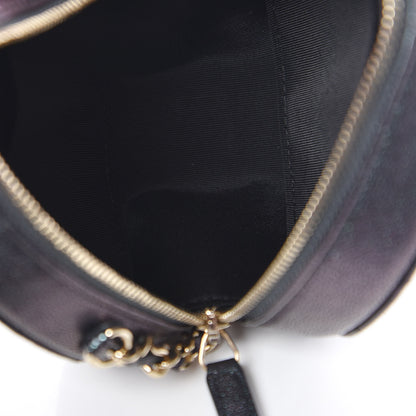 Chanel Iridescent Caviar Quilted Round Clutch With Chain Black 5 of 10