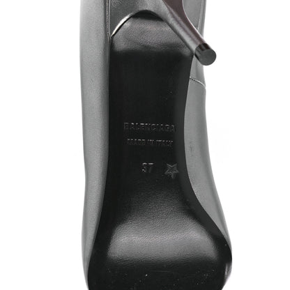Balenciaga Metallic Nappa Square Knife 80mm Pumps 37 Silver 6 of 9