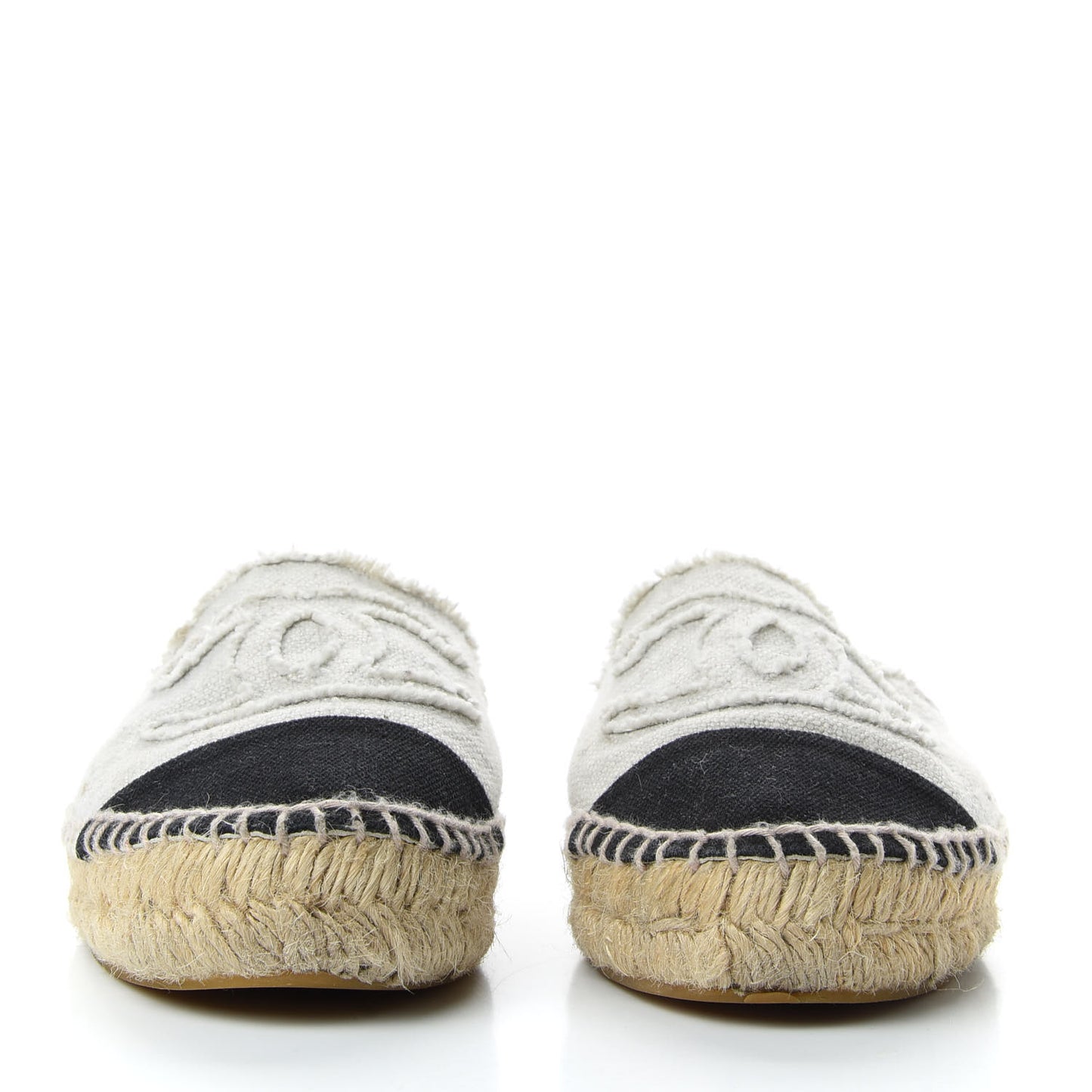 Linen CC Espadrilles 39 Beige Black