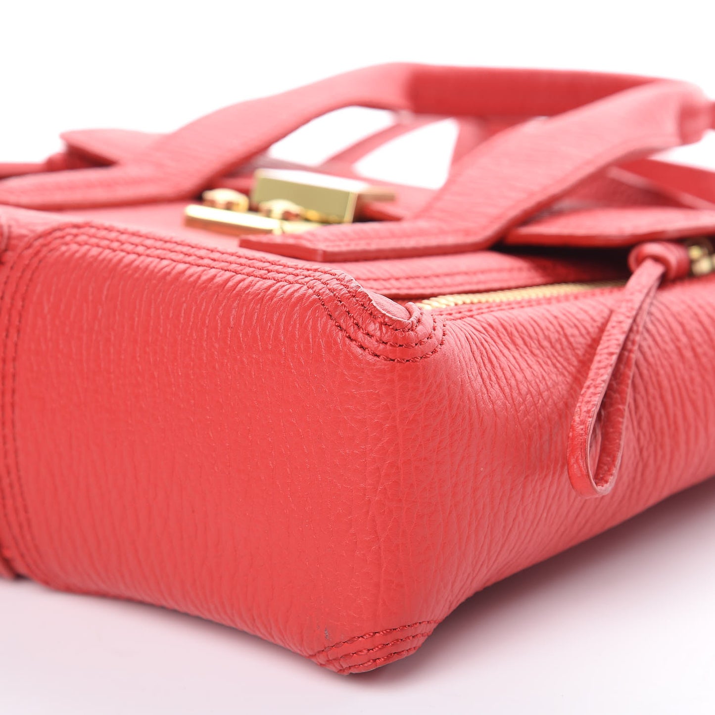 3.1 Textured Calfskin Mini Pashli Satchel Red