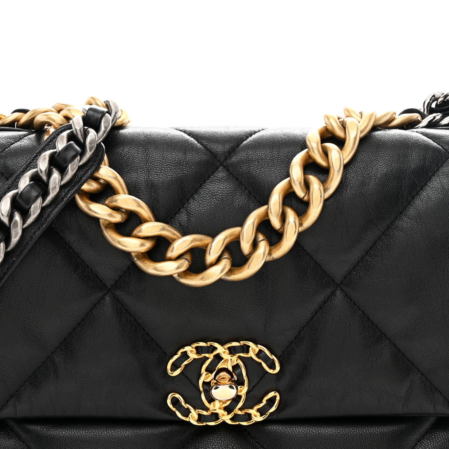 Chanel Goatskin Quilted Large Chanel 19 Flap Black 15 of 19