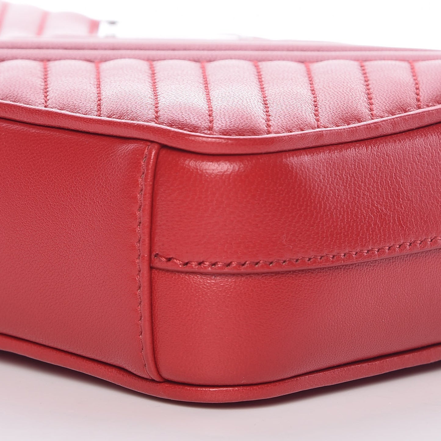 Nappa Impunture Diagramme Mini Double Zip Chain Crossbody Bag Fuoco