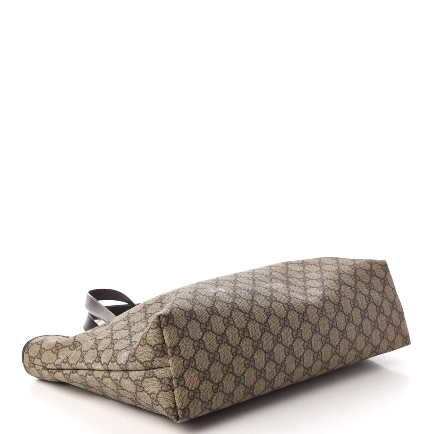 GG Supreme Monogram Medium Zippered Shopping Tote Dark Brown