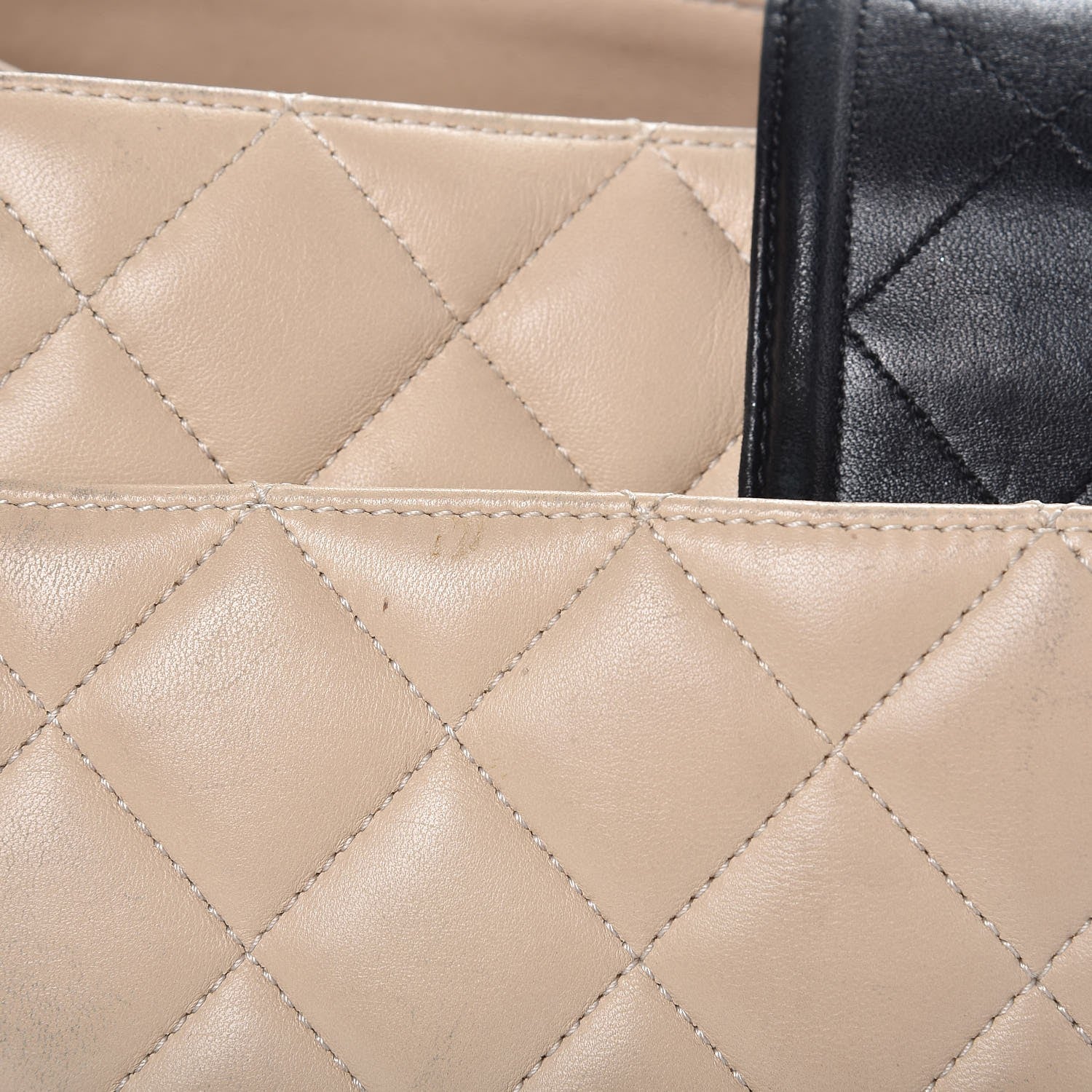 Chanel Lambskin Quilted Elegant CC Shopping Tote Beige Black 14 of 19
