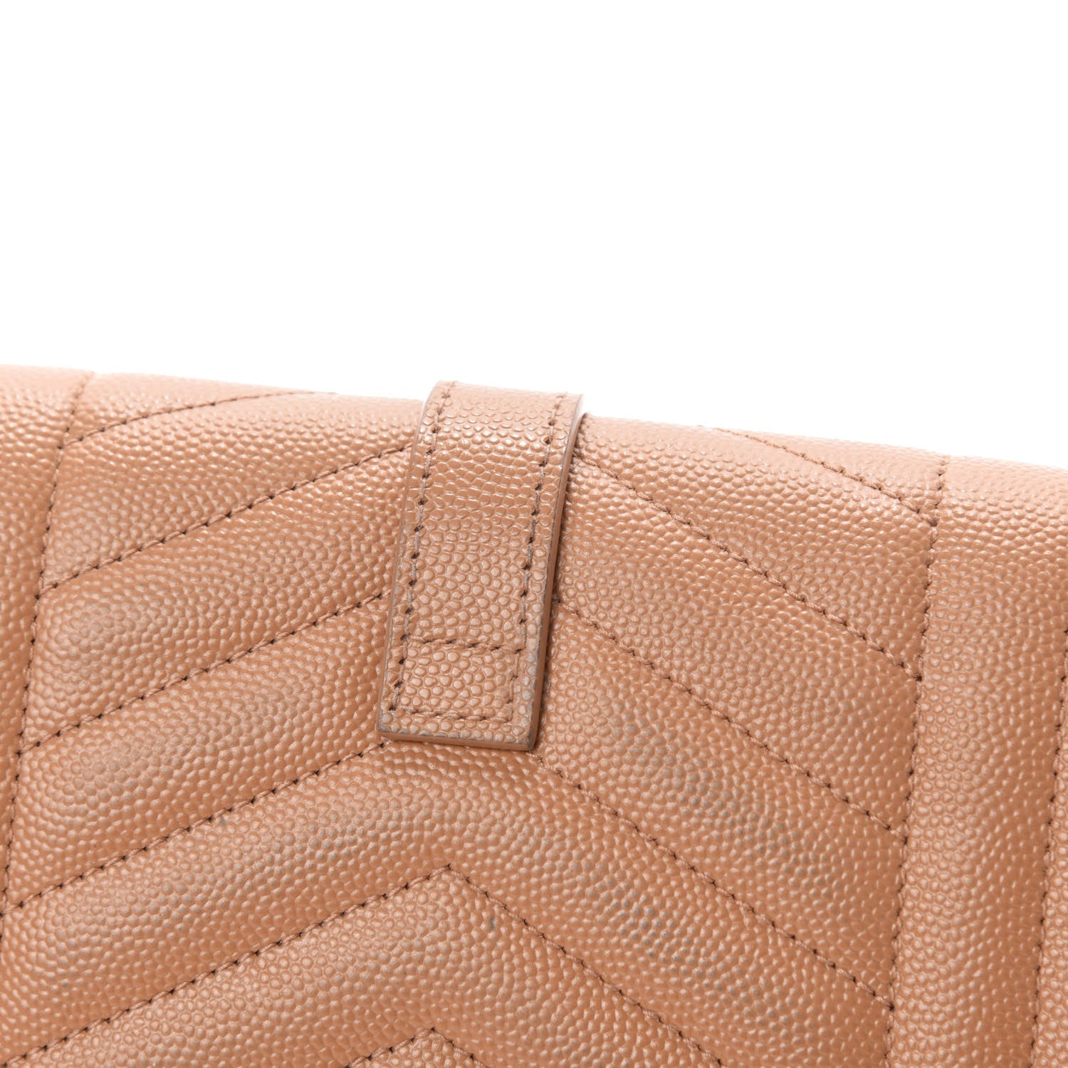 Saint Laurent Grain De Poudre Mixed Matelasse Triquilt Monogram Chain Wallet Dune 8 of 11