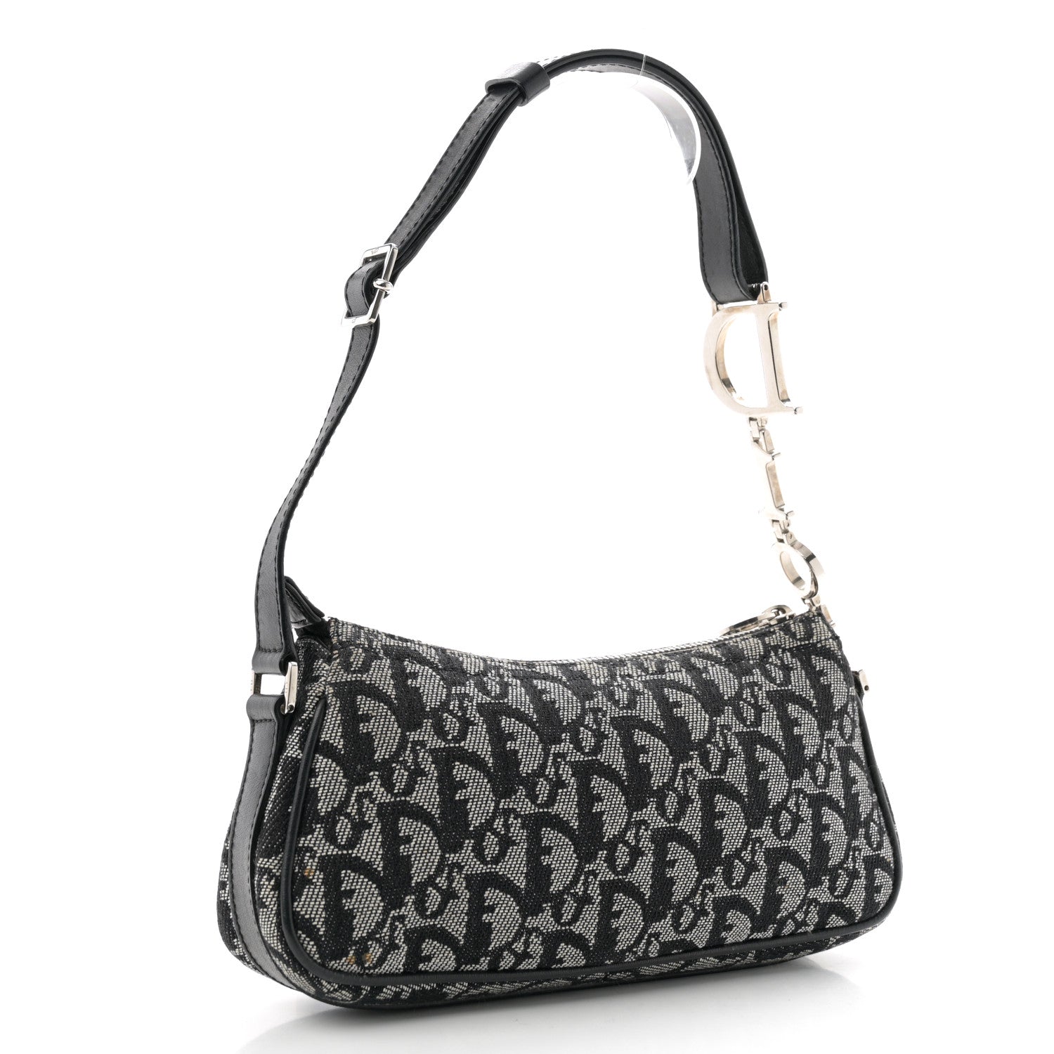 Christian Dior Monogram Shoulder Bag Pochette Black 3 of 13
