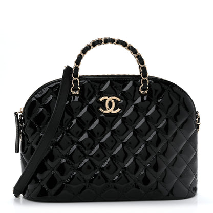 Chanel Patent Quilted Shiny Coco Small Shopping Bag Black 1 of 12