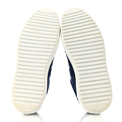 Louis Vuitton Denim Monogram Debossed Time Out Sneakers 39 Blue 5 of 9