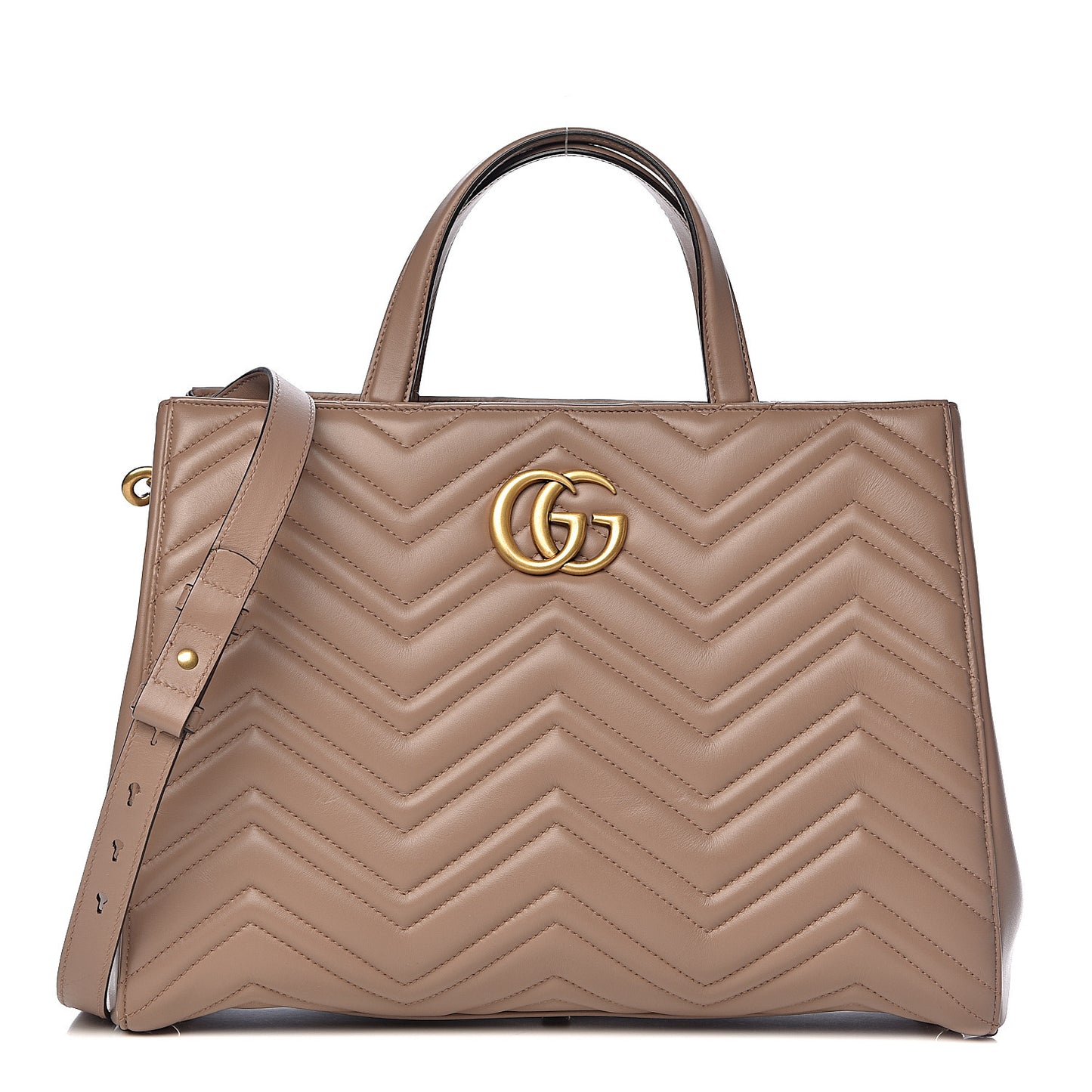 Calfskin Matelasse Medium GG Marmont Tote Porcelain Rose