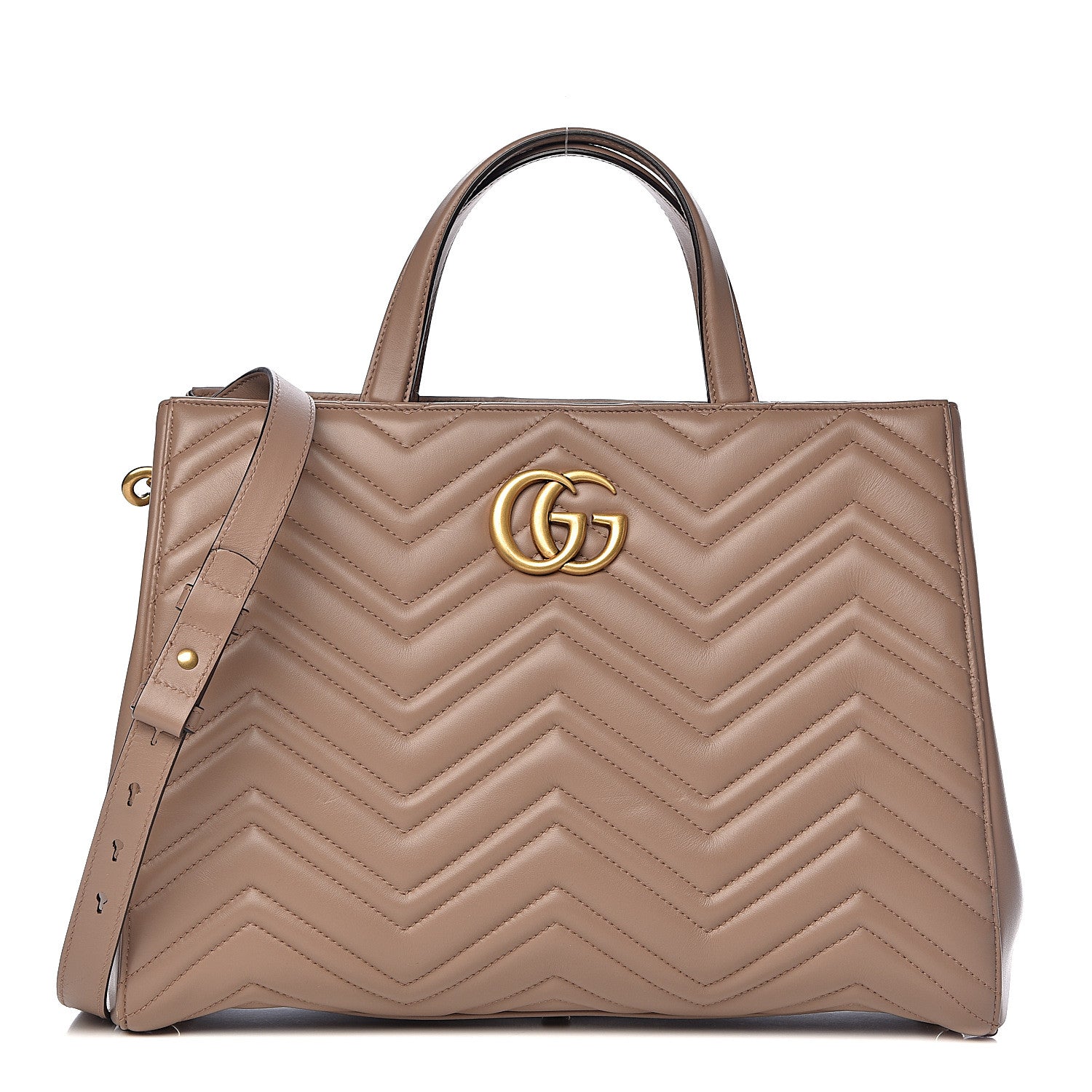Gucci Calfskin Matelasse Medium GG Marmont Tote Porcelain Rose 1 of 11