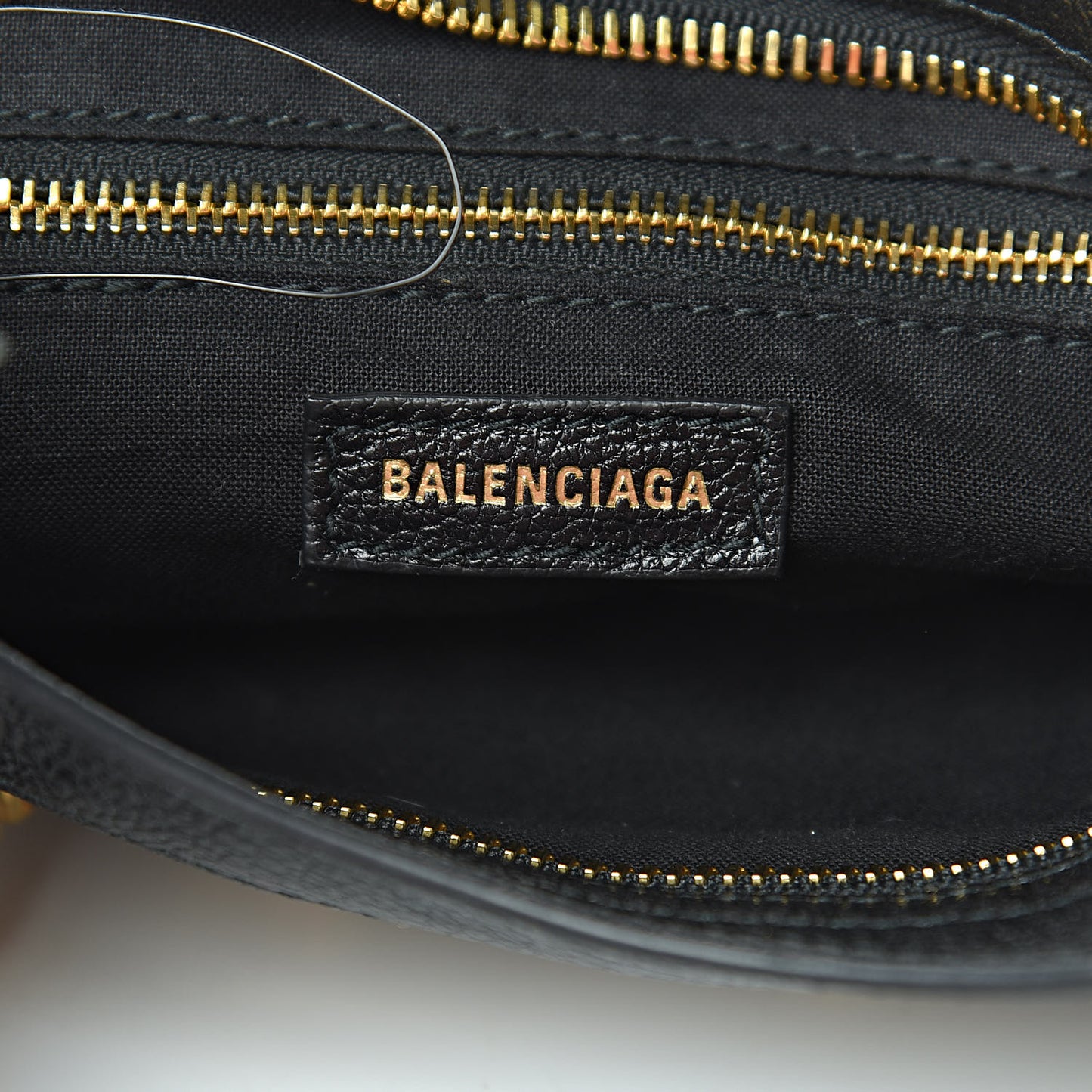 Chevre Gold Metallic Edge Hardware Mini City Black