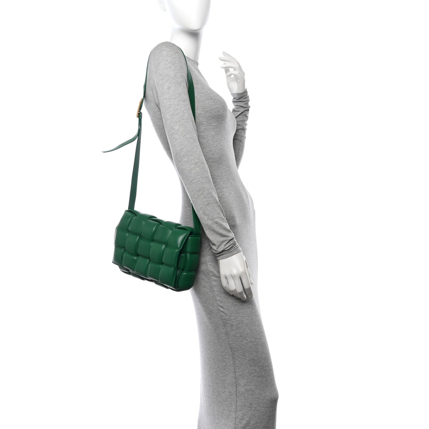 Nappa Maxi Intreccio Padded Cassette Crossbody Bag Racing Green