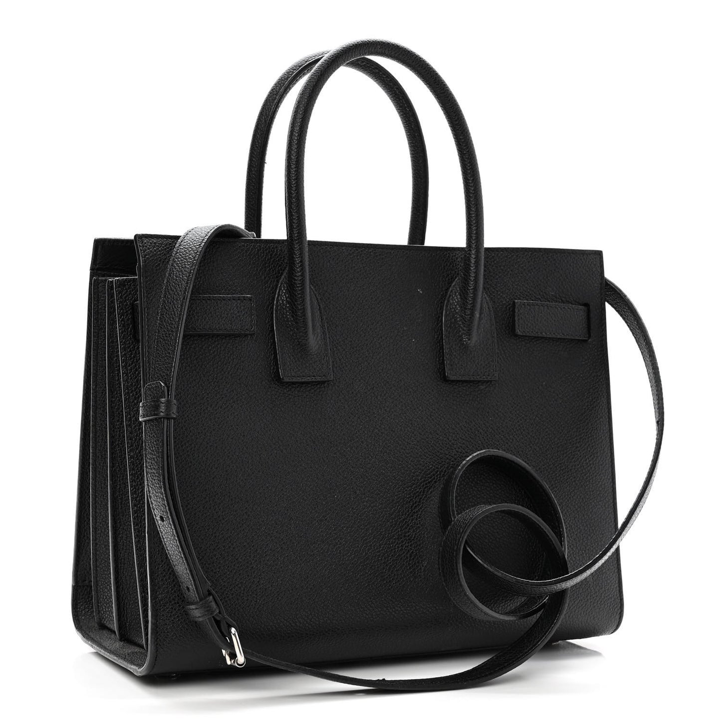 Grained Calfskin Baby Sac De Jour Black