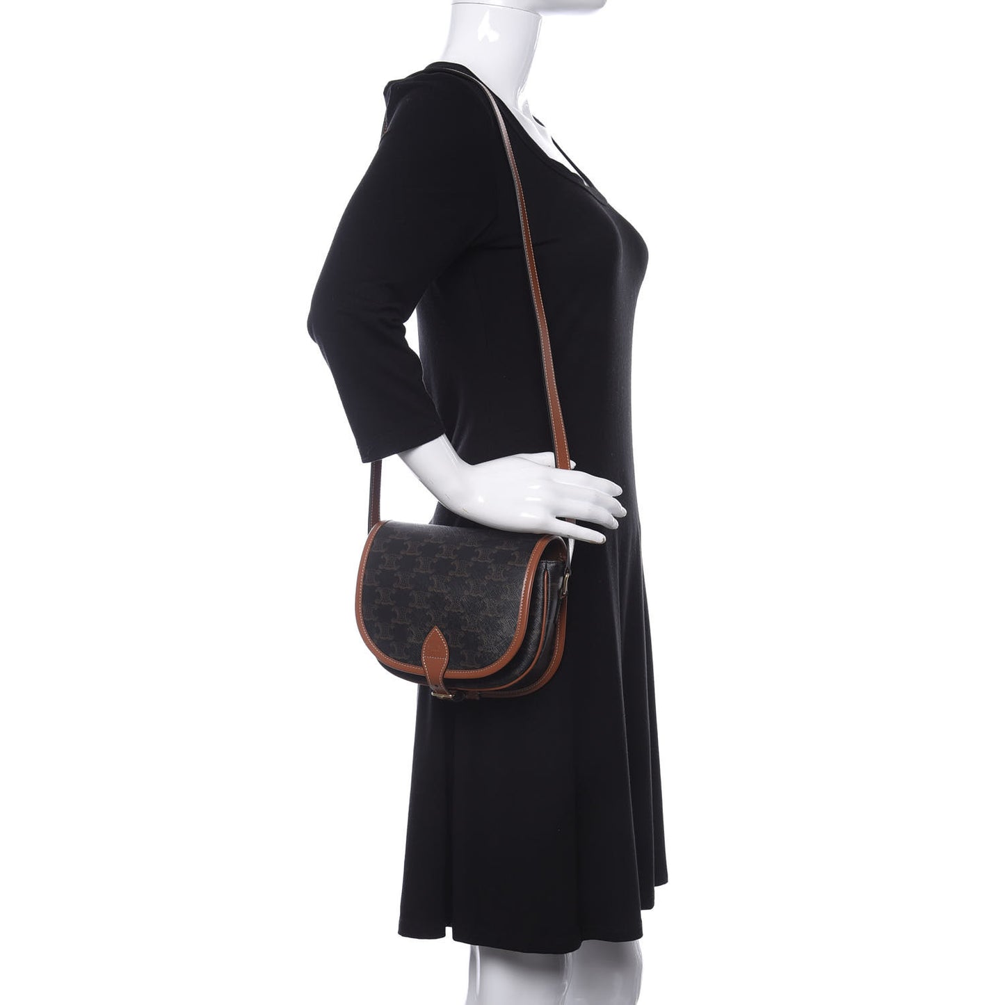 Triomphe Canvas Medium Folco Bag Tan