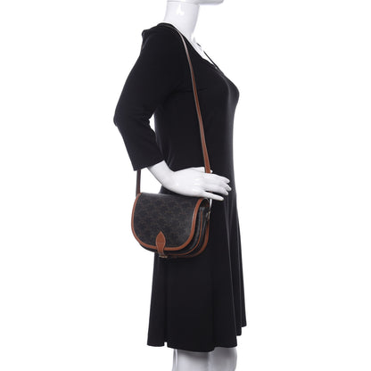 Celine Triomphe Canvas Medium Folco Bag Tan 2 of 8