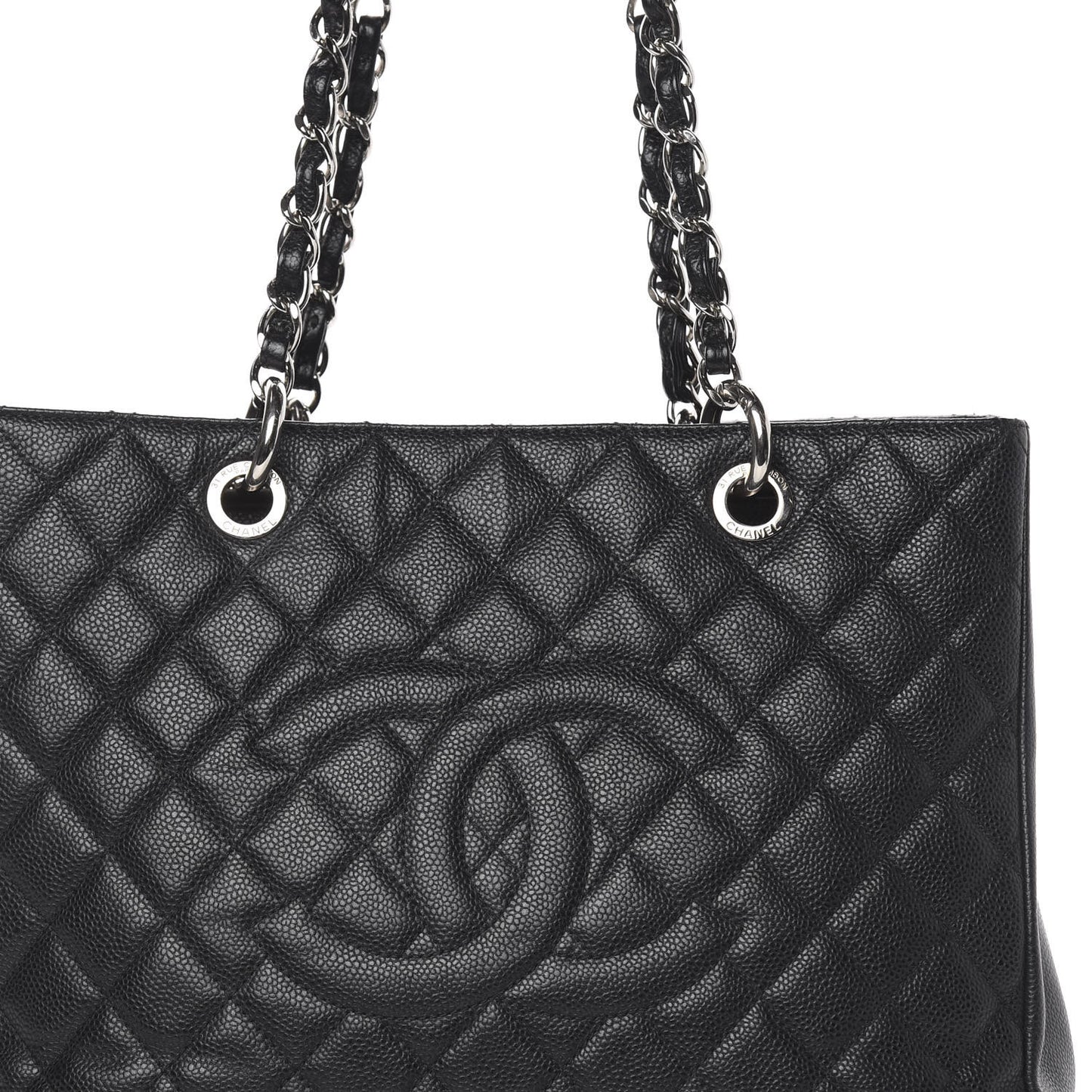 Caviar Quilted Grand Shopping Tote GST Black