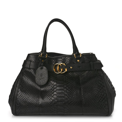 Gucci Snakeskin Large GG Running Tote Black 1 of 17