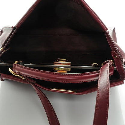 Fendi Vitello Dolce Marmol Large Peekaboo Iconic Satchel Bordeaux Graphite 5 of 7
