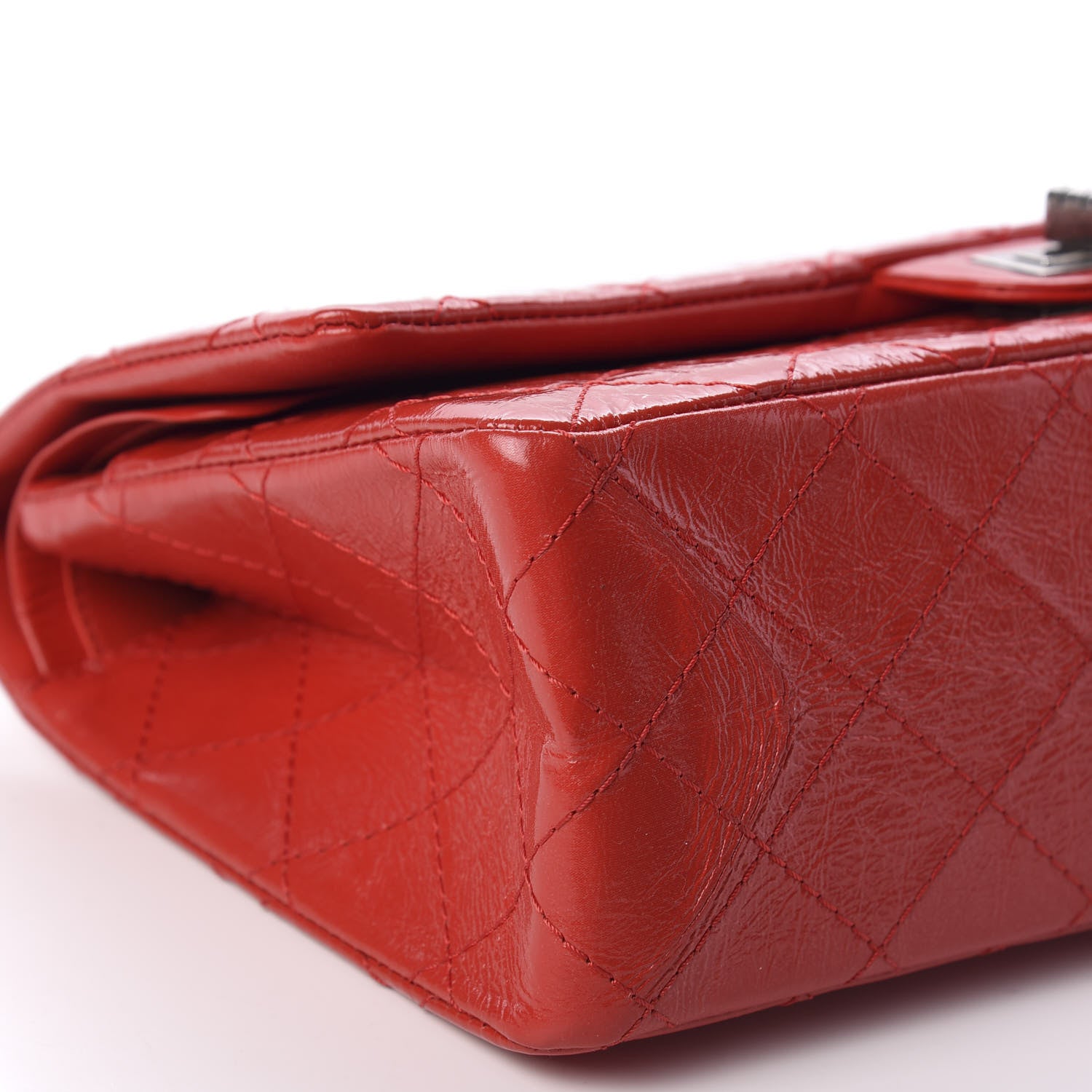Chanel Aged Glazed Calfskin Quilted 2.55 Reissue 226 Flap Red 5 of 9