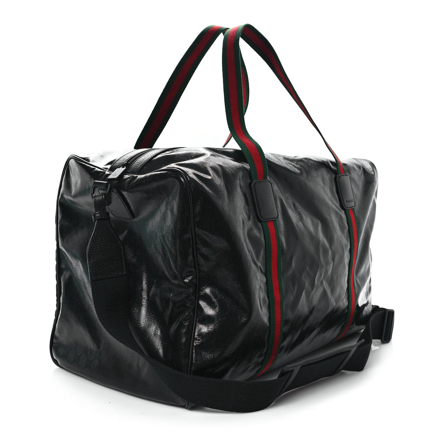 Gucci Crystal Monogram Web Large Duffle Bag Black 2 of 8