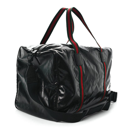 Gucci Crystal Monogram Web Large Duffle Bag Black 2 of 8