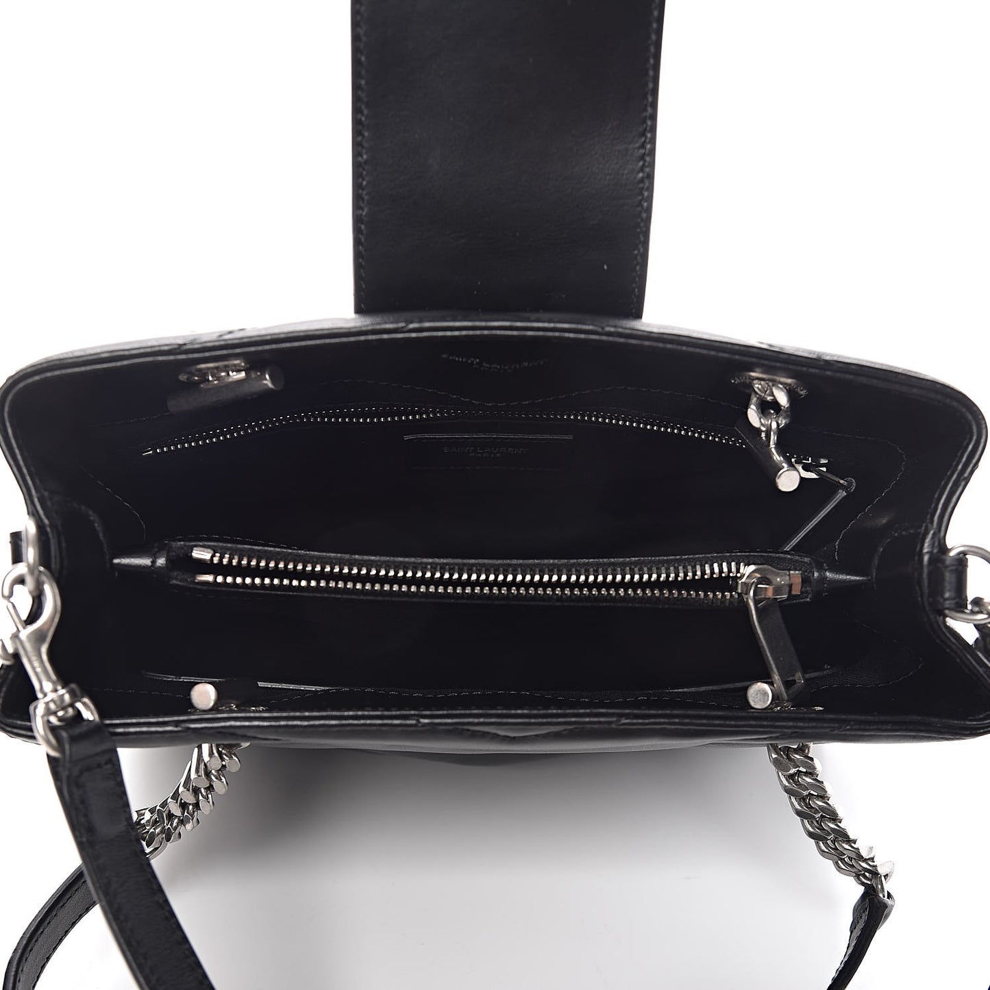 Calfskin Y Quilted Monogram Small Loulou Shopper Black