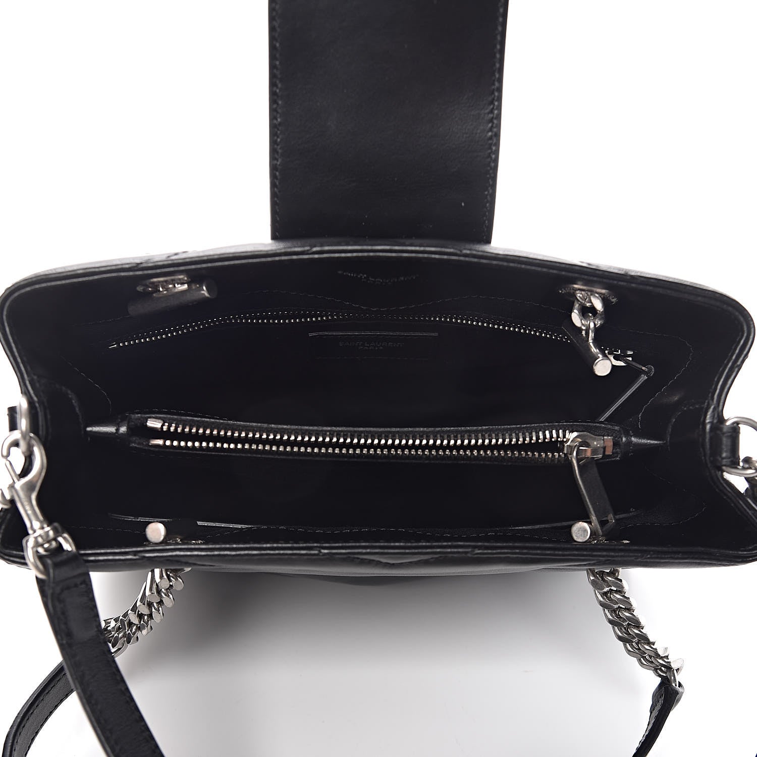 Saint Laurent Calfskin Y Quilted Monogram Small Loulou Shopper Black 7 of 11