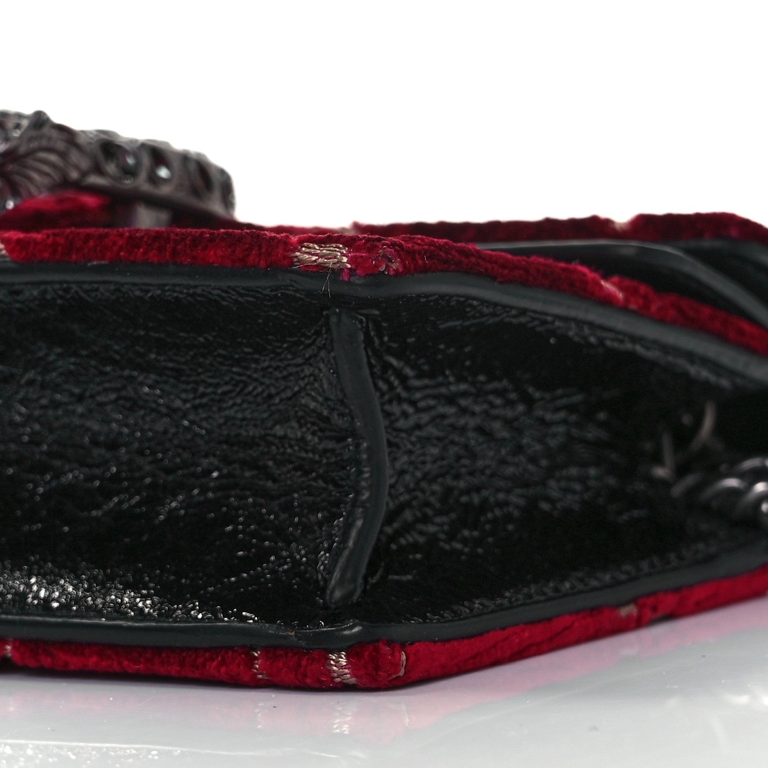 Gucci Velvet GG Monogram Super Mini Dionysus Shoulder Bag Red Cipria Black 8 of 8