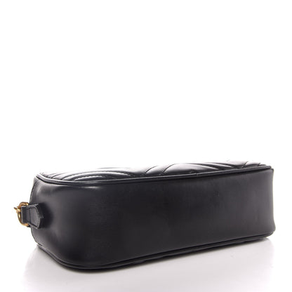 Gucci Calfskin Matelasse Small GG Marmont Chain Shoulder Bag Black 4 of 8