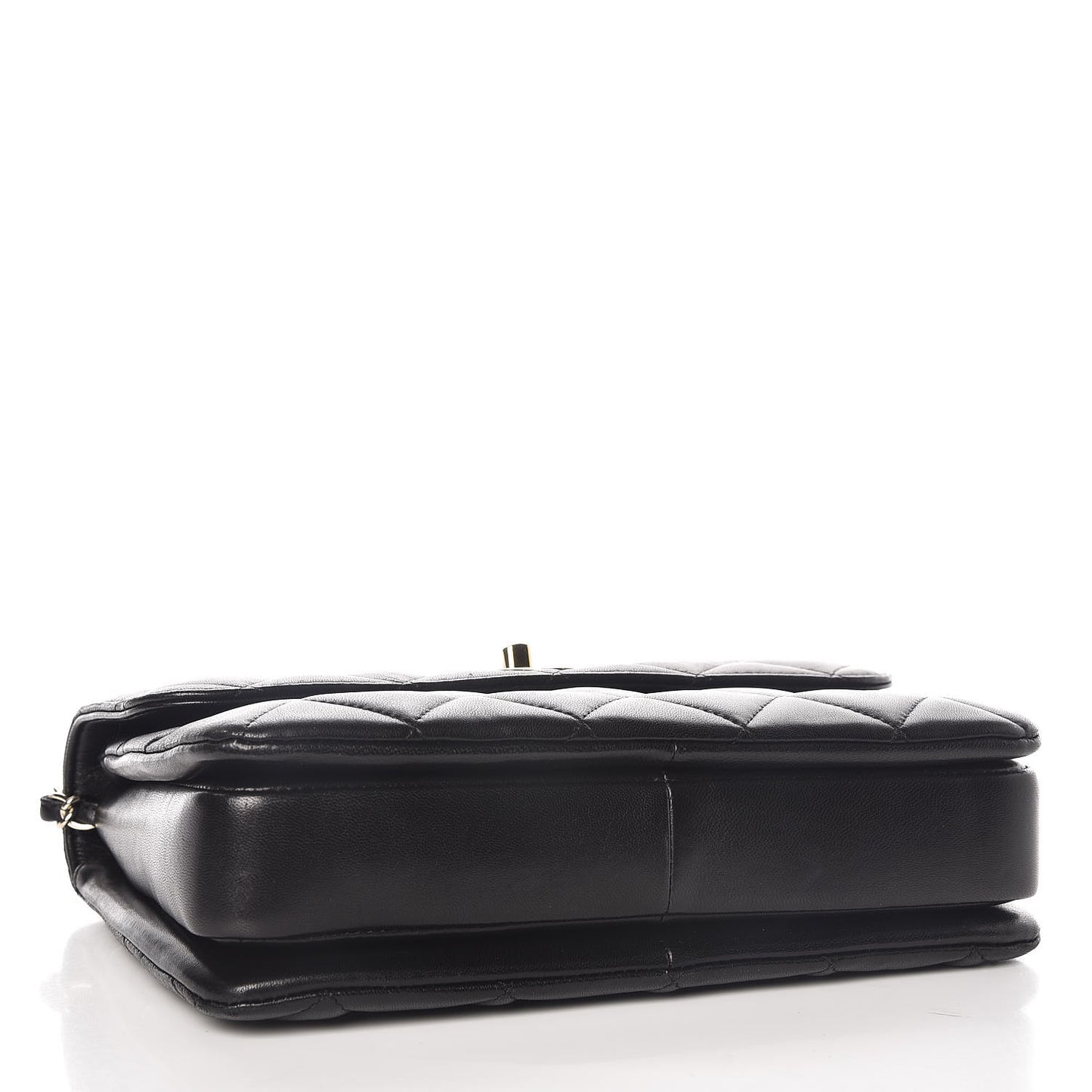 Lambskin Quilted Small Trendy CC Dual Handle Flap Bag Black