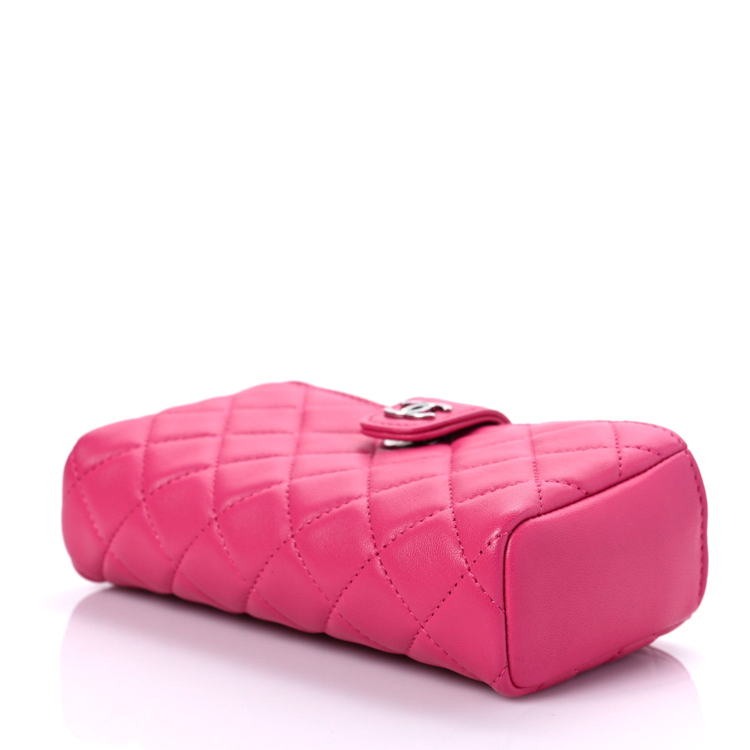 Chanel Lambskin Quilted Mini Phone Holder Clutch Fuchsia 9 of 9
