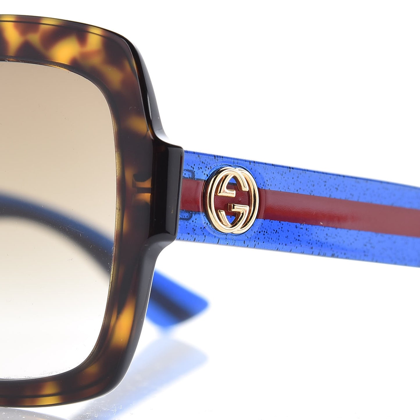 Oversize Square Web GG 0036S Sunglasses Tortoise