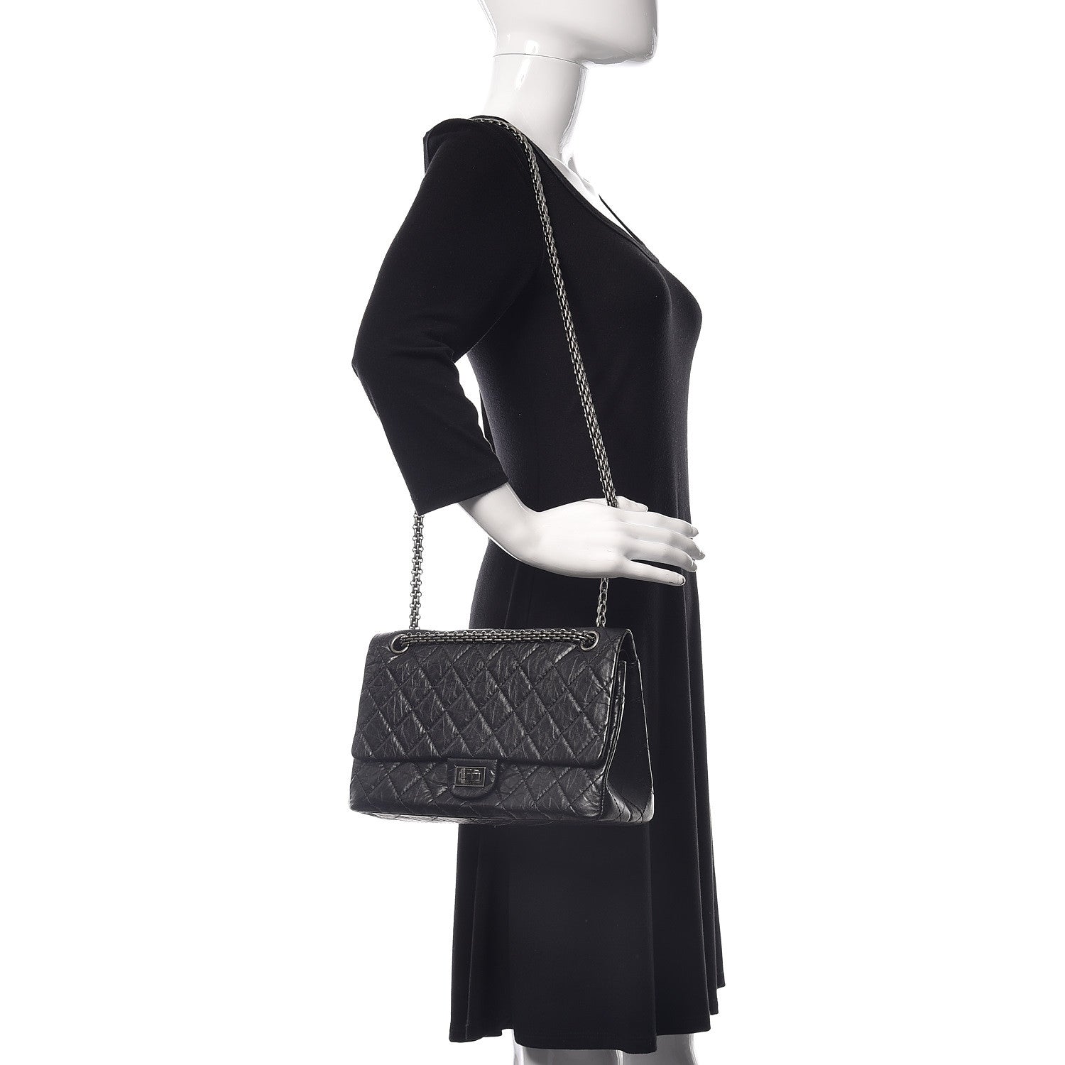 Chanel Aged Calfskin Quilted 2.55 Reissue 226 Flap Black 2 of 11