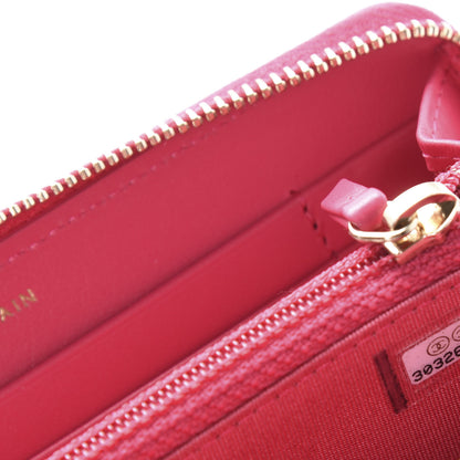 Chanel Shiny Goatskin Quilted 19 Zipped Wallet Pink 10 of 11