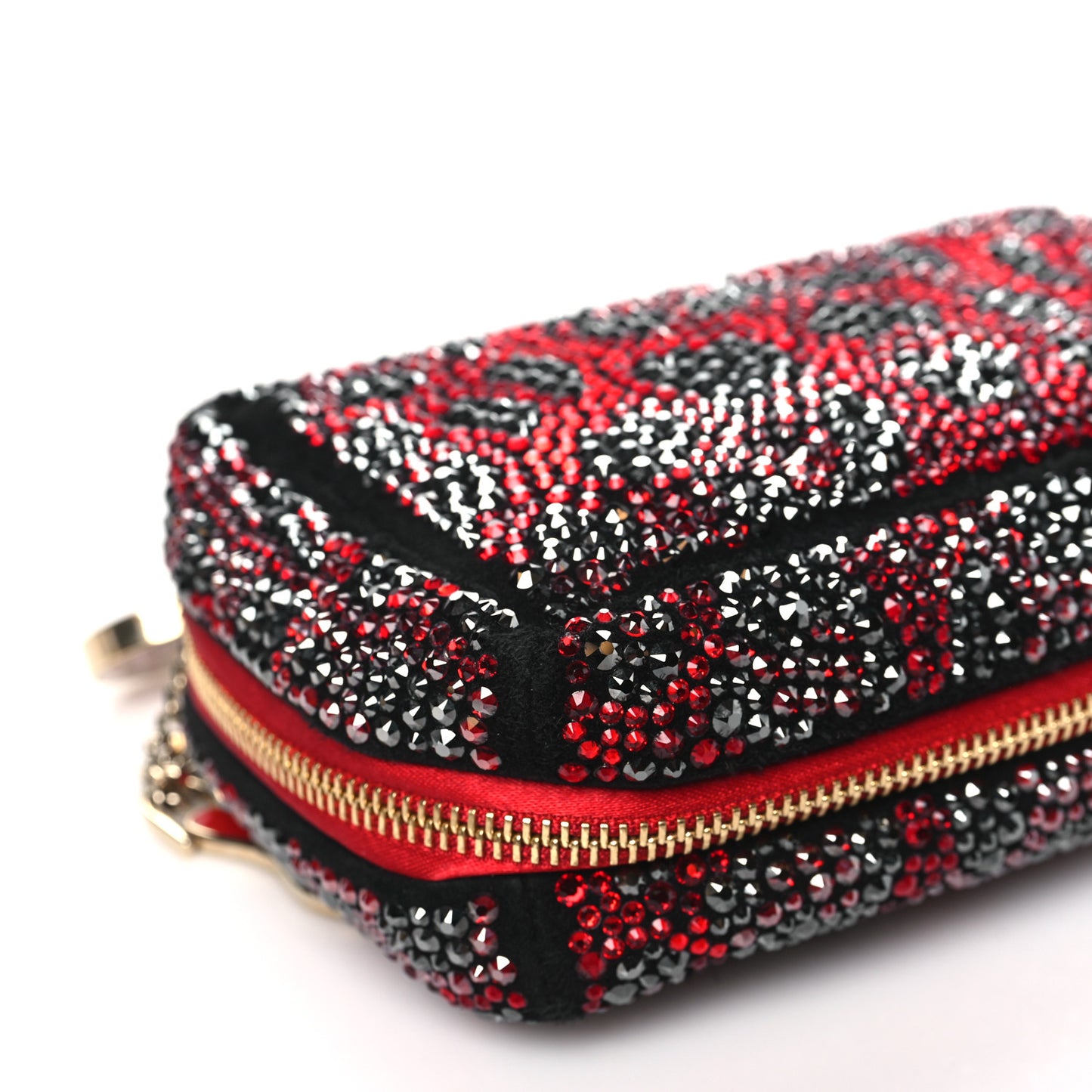 Piloutin Strass Leopard Clutch Red Gun Metal