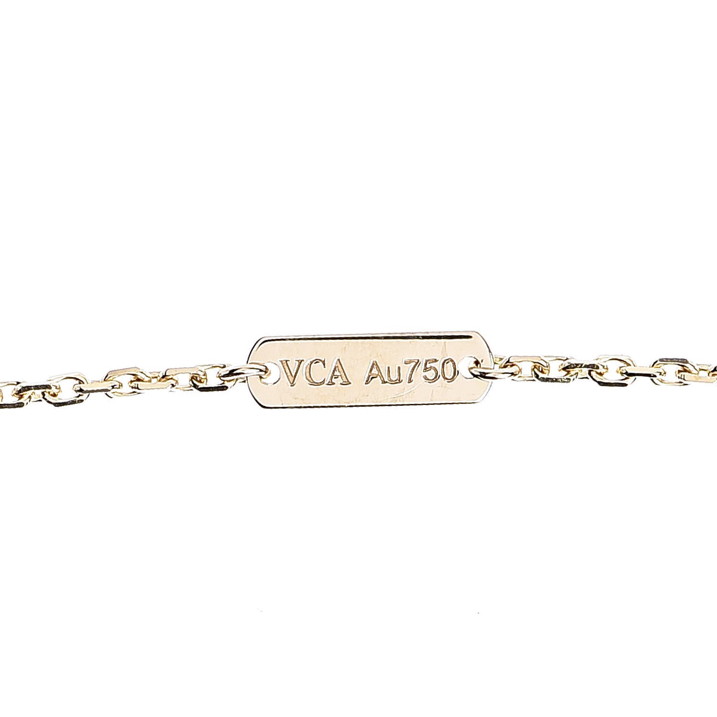 18K Yellow Gold Mother of Pearl Vintage Alhambra Pendant Necklace