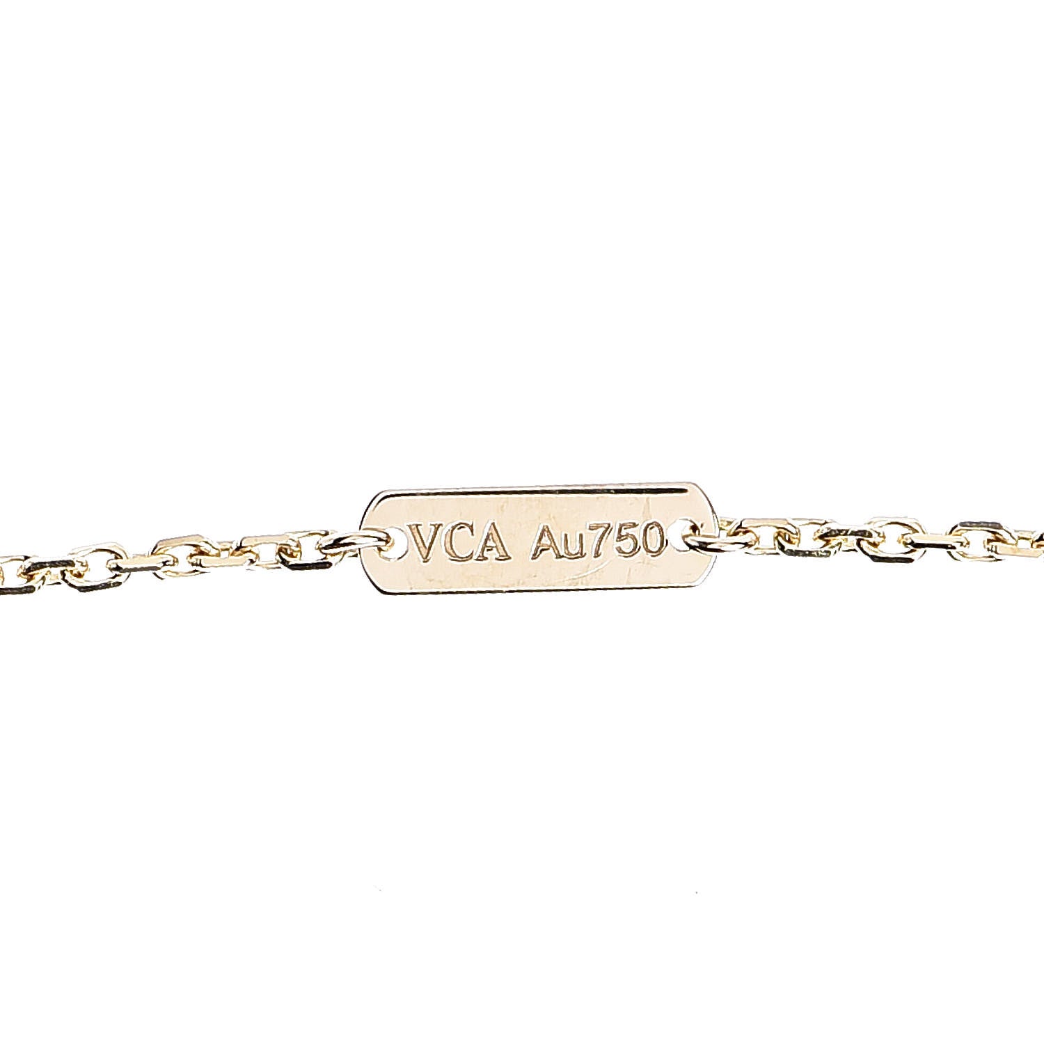 Van Cleef & Arpels 18K Yellow Gold Mother of Pearl Vintage Alhambra Pendant Necklace 4 of 6