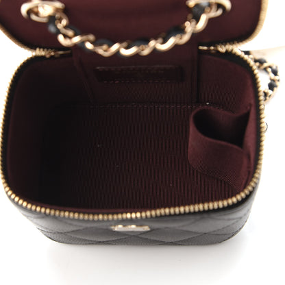 Chanel Caviar Quilted Mini Vanity Case With Chain Black 5 of 11